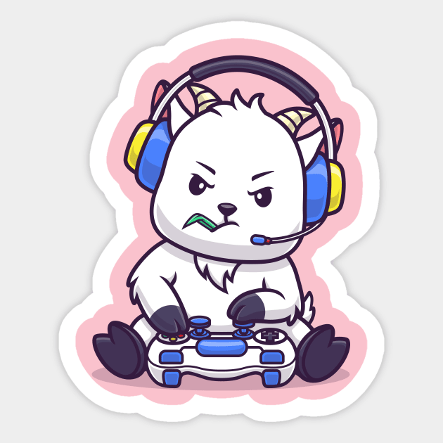 Cute Sheep Playing Game Cartoon Sticker by Catalyst Labs